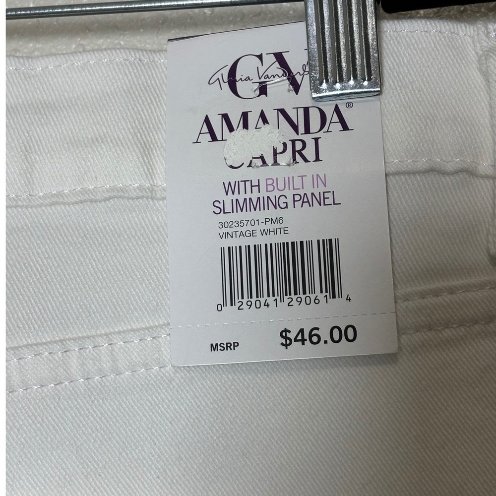 Gloria Vanderbilt Amanda Capri Jeans Vintage White Slimming Effect Womens 14 NEW - Picture 5 of 7